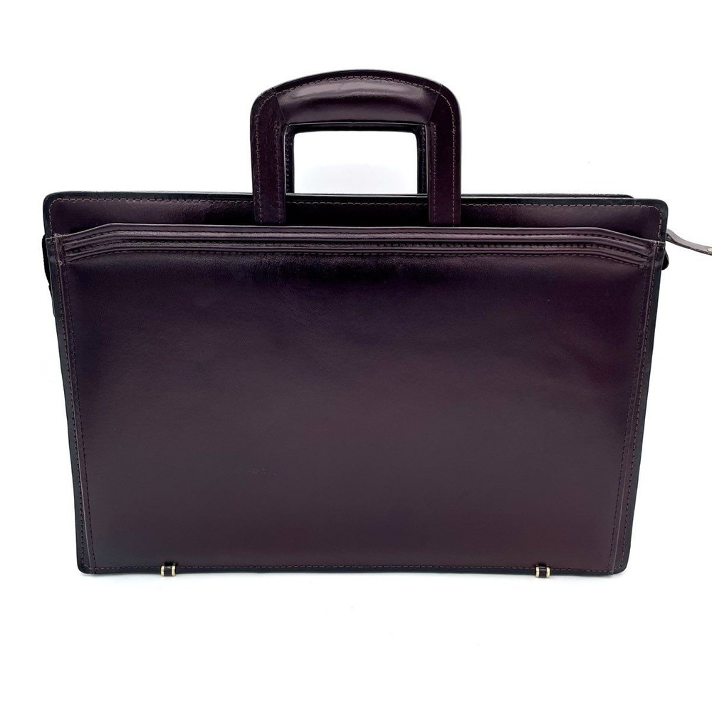 VTG Heritage Top Grain Leather Portfolio Briefcase Attache Case Burgundy w/Strap